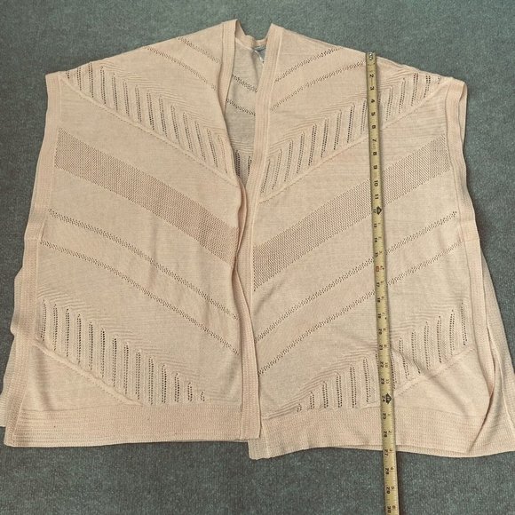 Chico's Poncho Womens S/M Small/Medium Peach Knit Lightweight Wrap Shawl Top - Picture 8 of 9